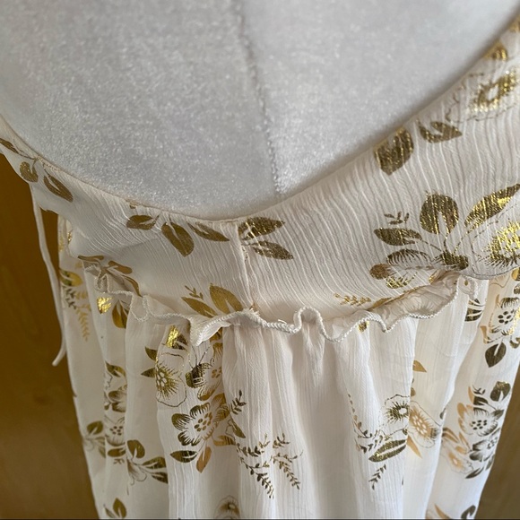 Lucy In The Sky • Rosa Chiffon Day Dress in Ivory and Gold Detailing - Picture 11 of 14